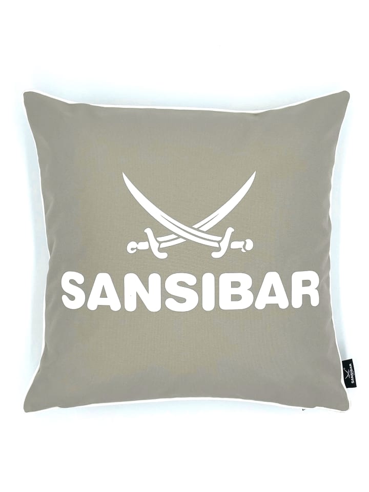 Sansibar Outdoor-Kissen mit Füllung in Taupe/Offwhite, 45x45 cm günstig kaufen 45x45 cm