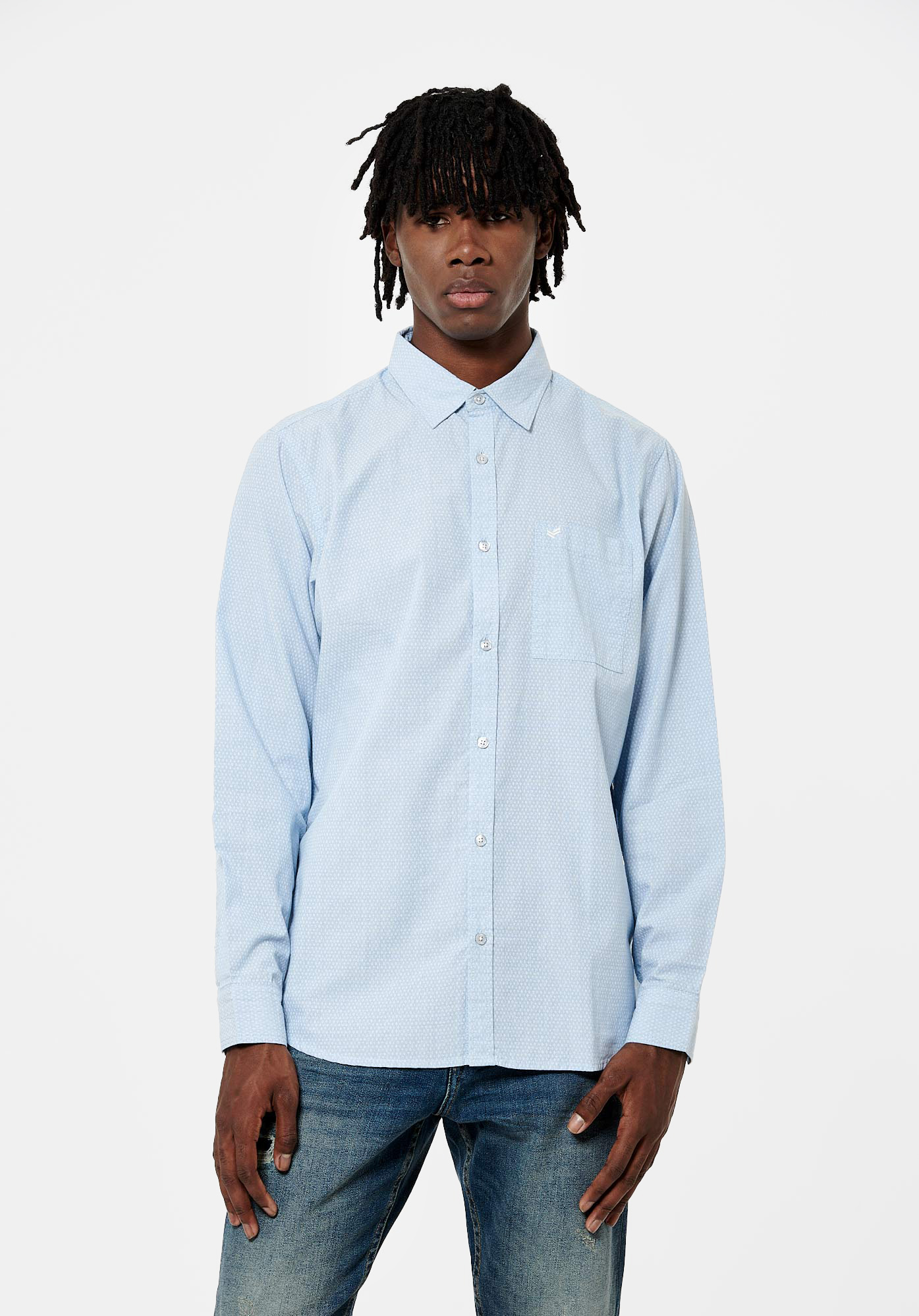 MEYER  Chemise bleu clair Homme en 100% coton