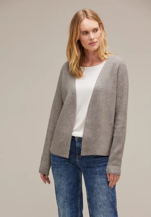 Street One Offene Melange Strickjacke