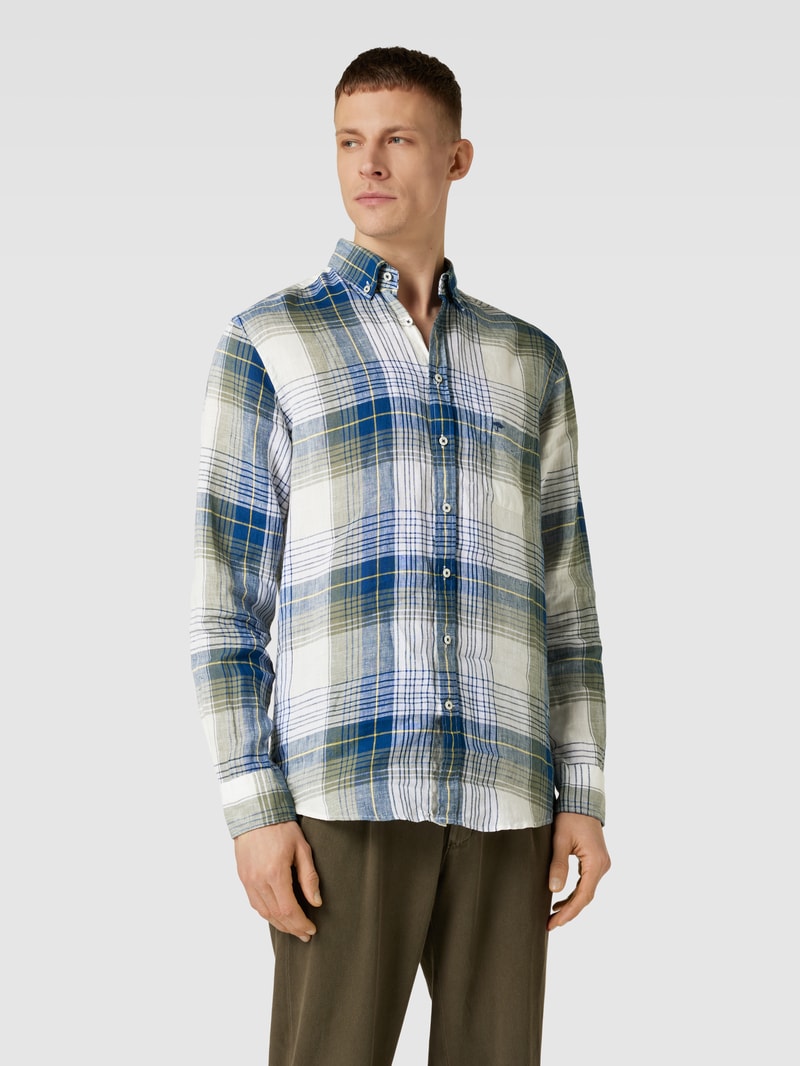 Freizeithemd mit Tartan-Karo in hellgelb