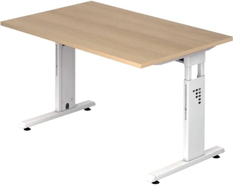 Hammerbacher Schreibtisch VOS12/E/W Eiche, Weiß 1.200 x 800 x 650 mm