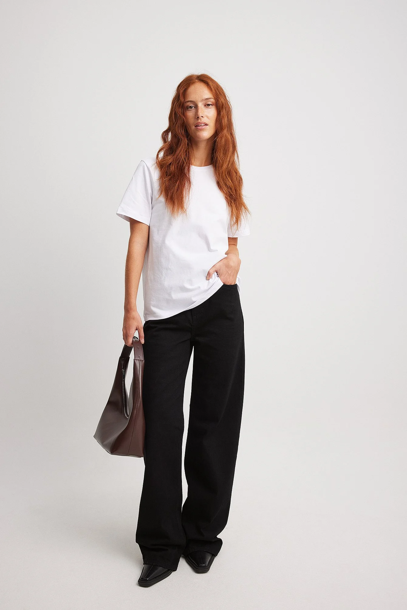 Weite Jeans mit hoher Taille