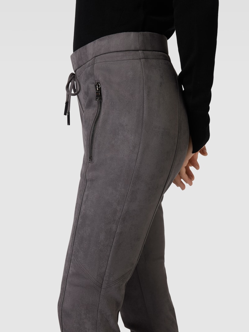 Stoffhose mit Reißverschlusstaschen Modell 'Elvina' in anthrazit