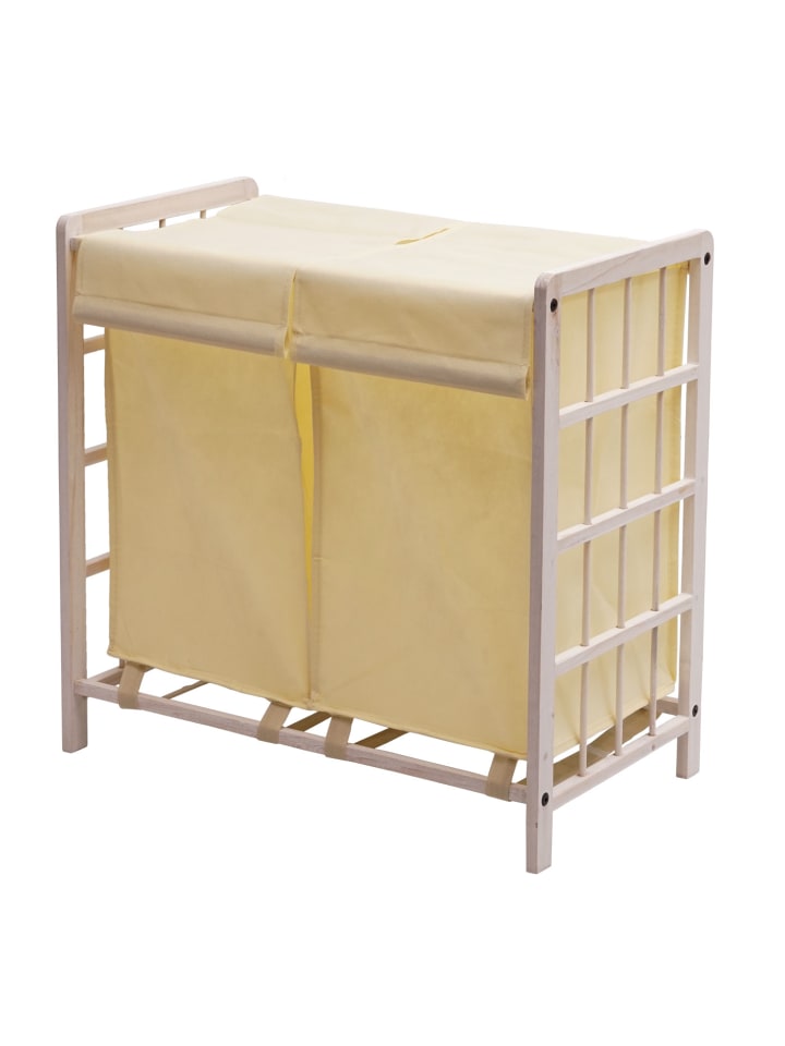 MCW Wäschesammler B60 mit 2x Wäschesack, Shabby weiß, Bezug creme günstig kaufen onesize