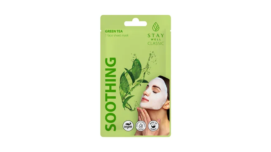 STAY WELL Classic sheet mask - GREEN TEA Soothing 22 g