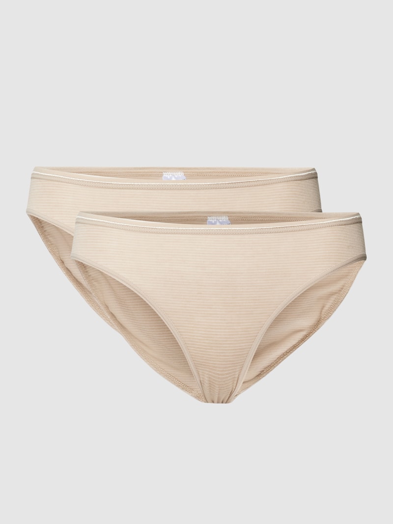 Slip mit Streifenmuster im 2er-Pack in sand