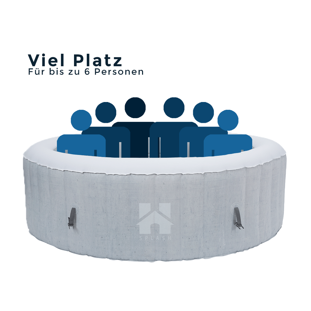 Home Deluxe Outdoor Whirlpool SPLASH - Beton - 6 Personen