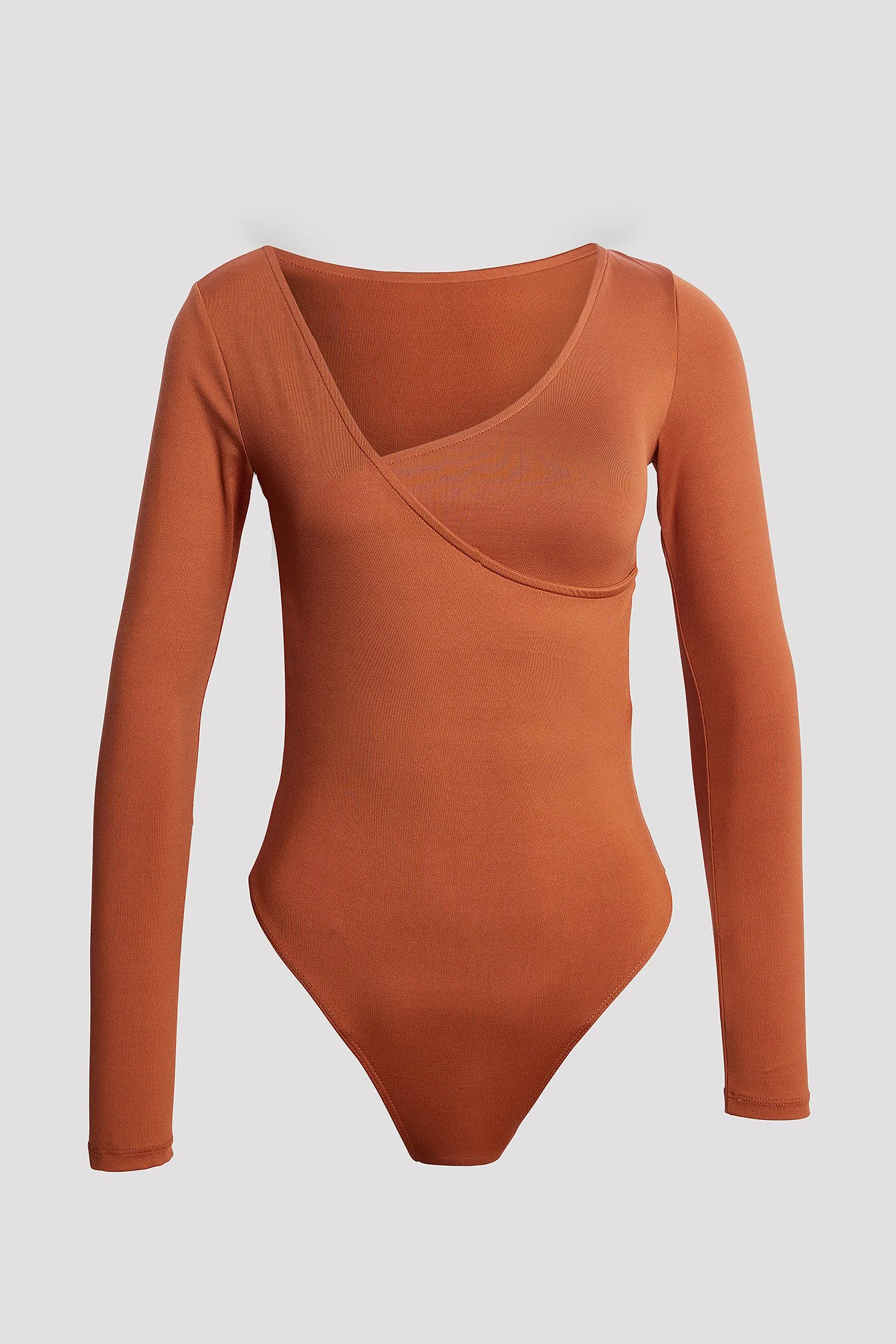 Glänzender Wickel-Bodysuit