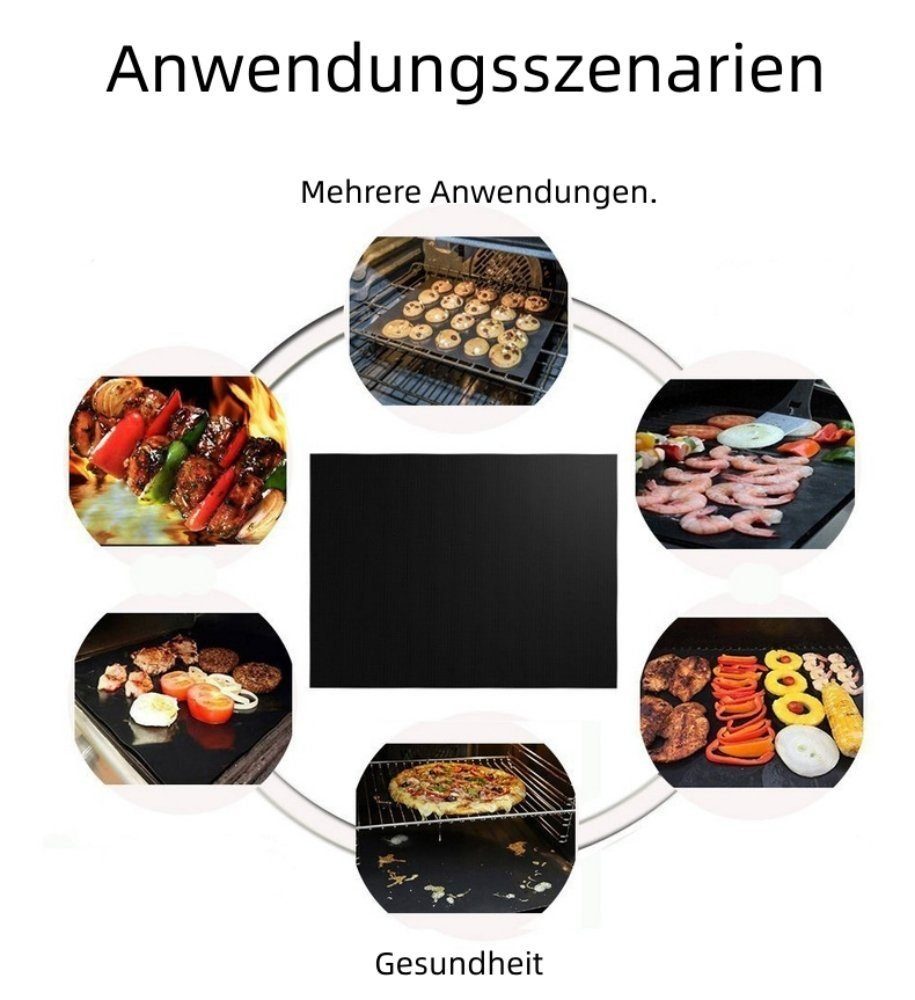 Suzakuin Backmatte BBQ Grillmatte 3er Set - Backpapier Wiederverwendbar Schutzmatte