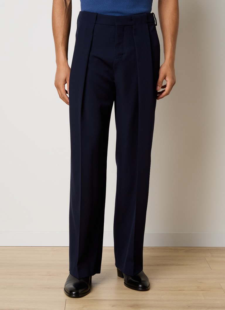 Pantaloni Balmain GDP din lână, croială lejeră, buzunare laterale.