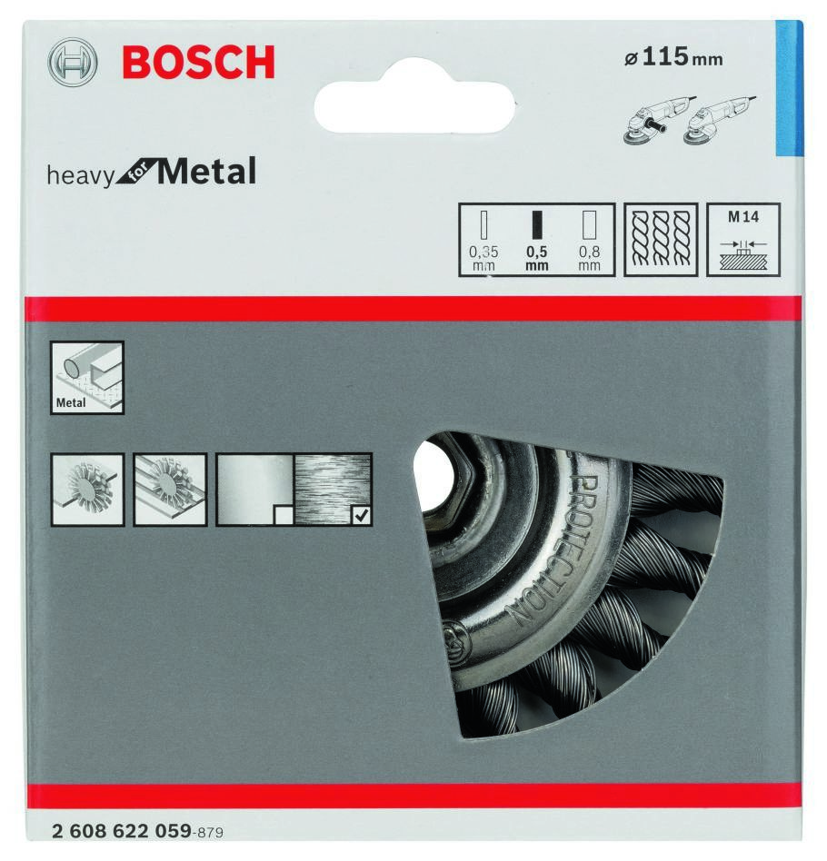 Bosch Blue Zubehör 2608622059 Scheibenbürste 115 mm geflochten M14