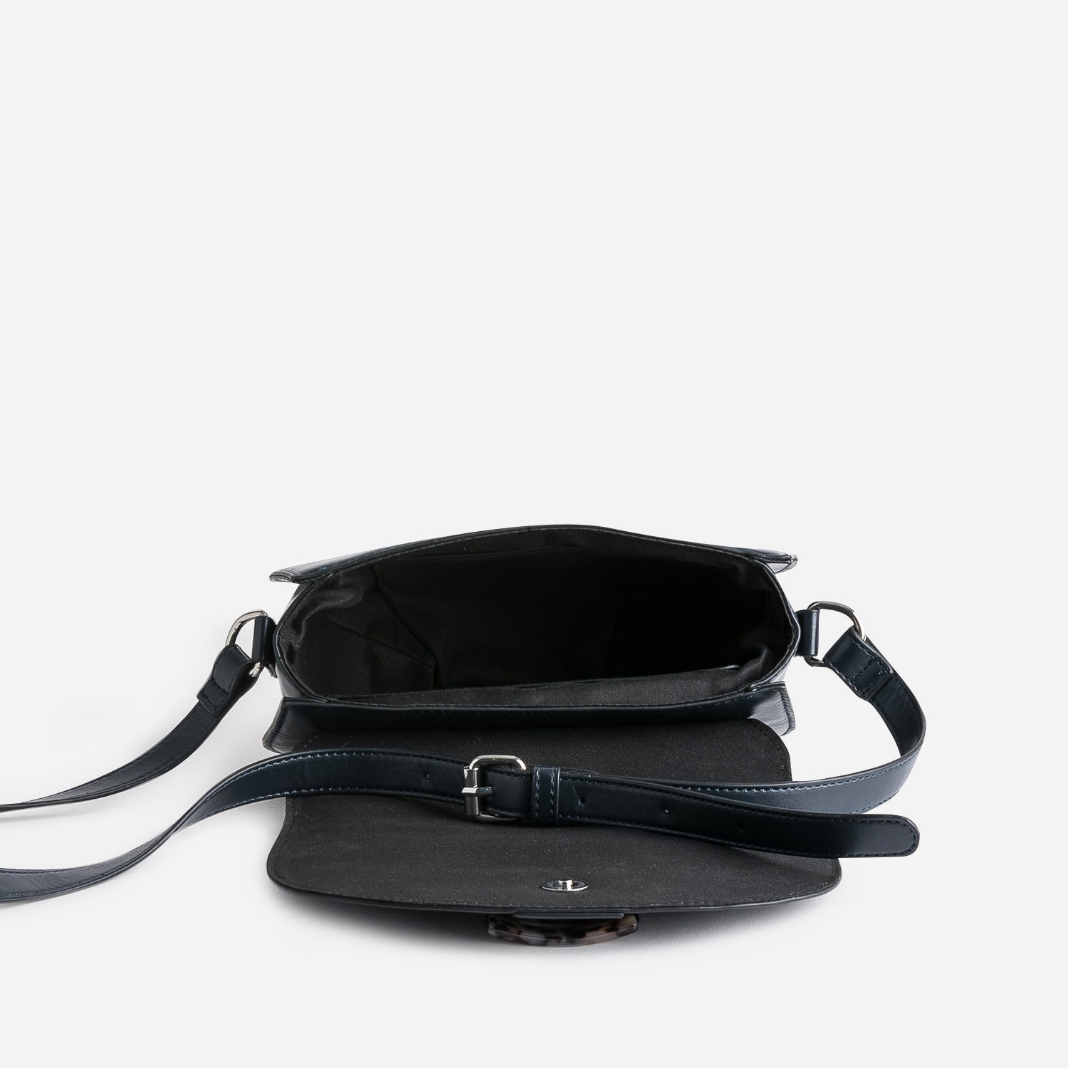 Sac bandoulière marine boucle façon écailles
