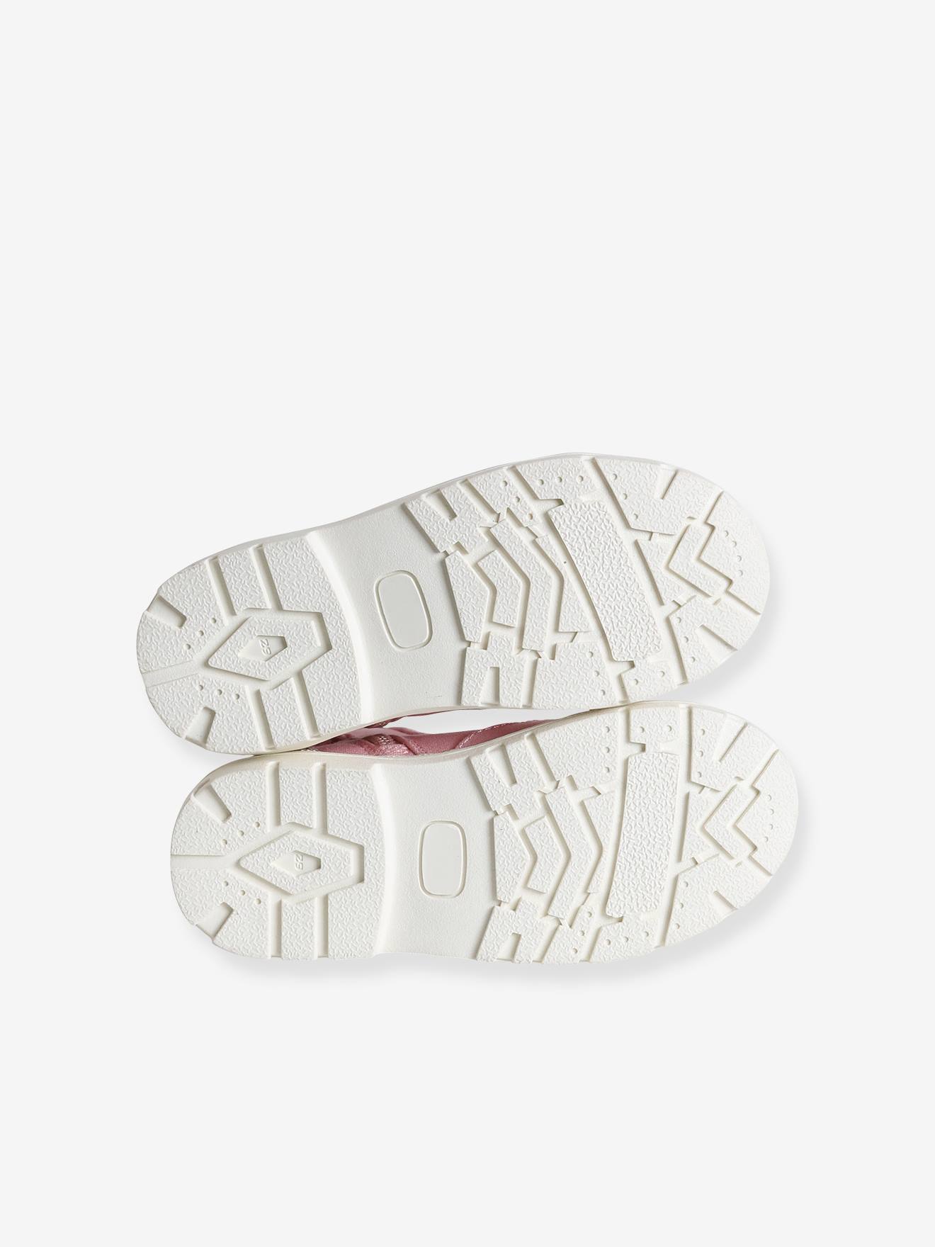 Baskets montantes lacées et zippées enfant écru