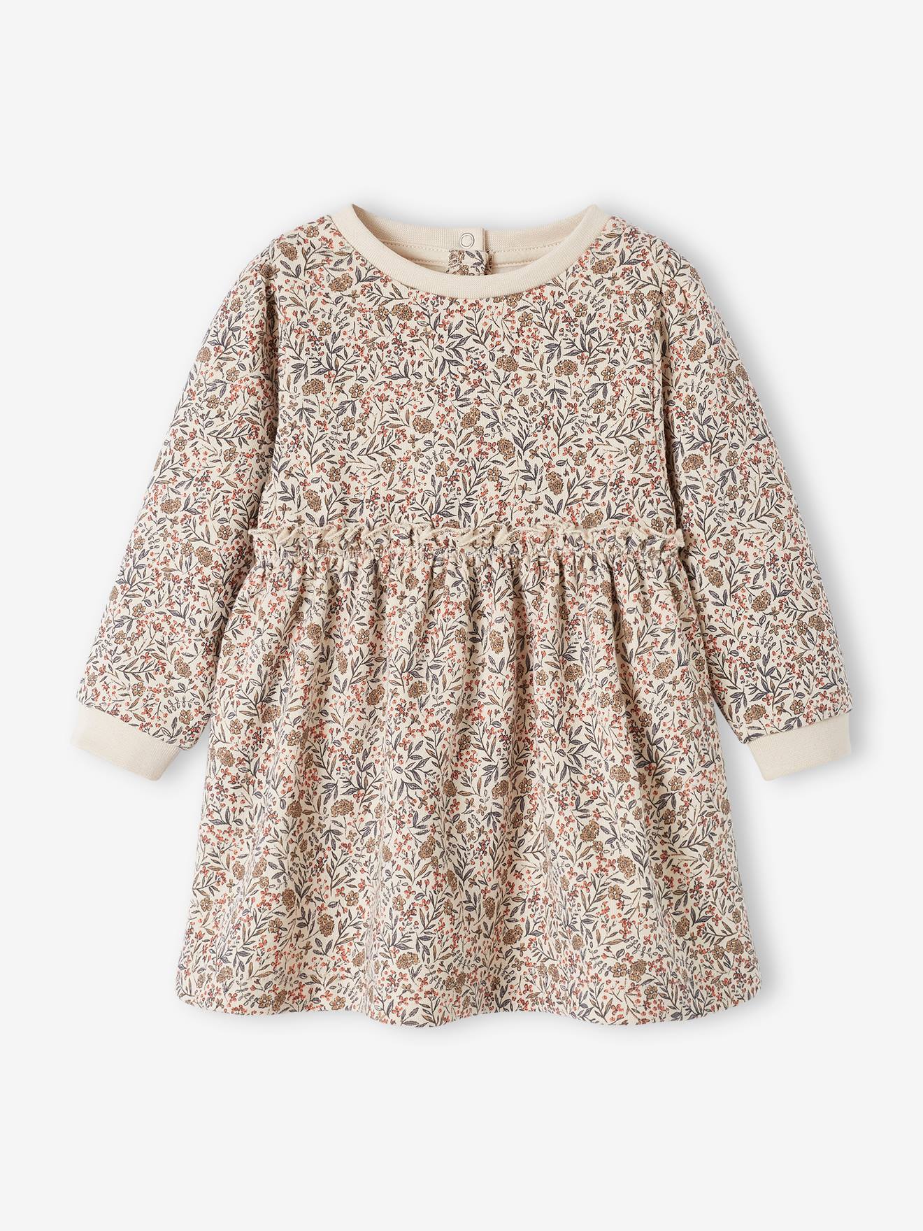 Robe bébé en molleton bleu nuit
