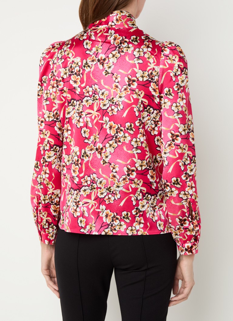 HUGO BOSS  Cerela blouse met bloemenprint en sjaalkraag