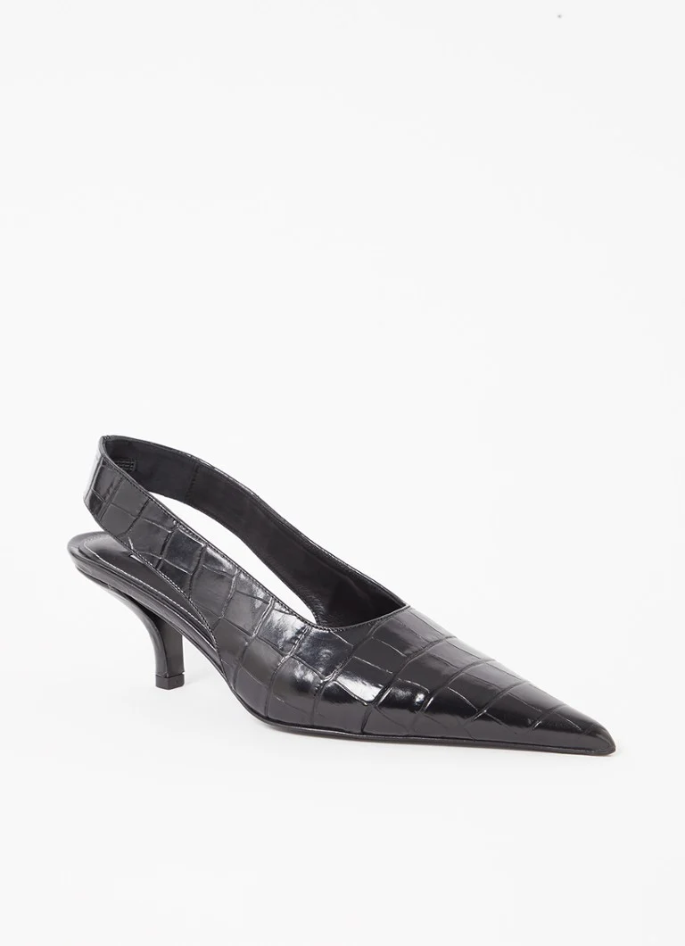 TOTEME Klassinen nahkainen slingback-laukku krokotiilikuvioinnilla