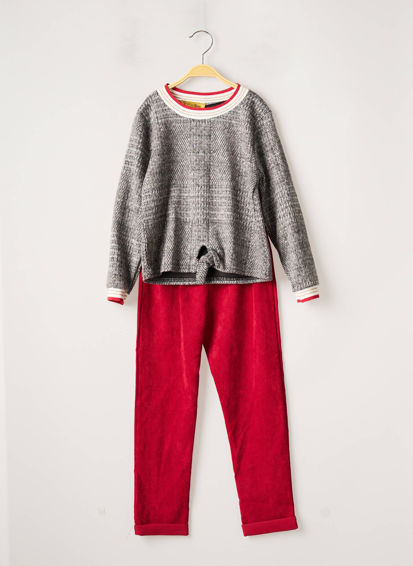 P Tit Mome Ensembles Pantalon Fille couleur gris