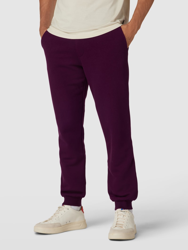 Sweatpants mit elastischem Bund in aubergine