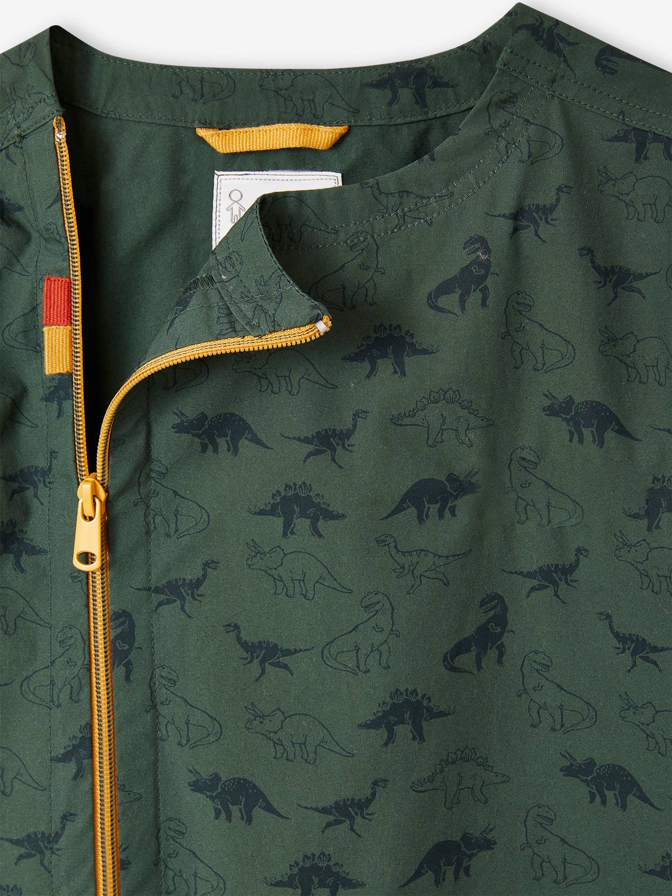 Tablier dinosaures garçon personnalisable vert foncé