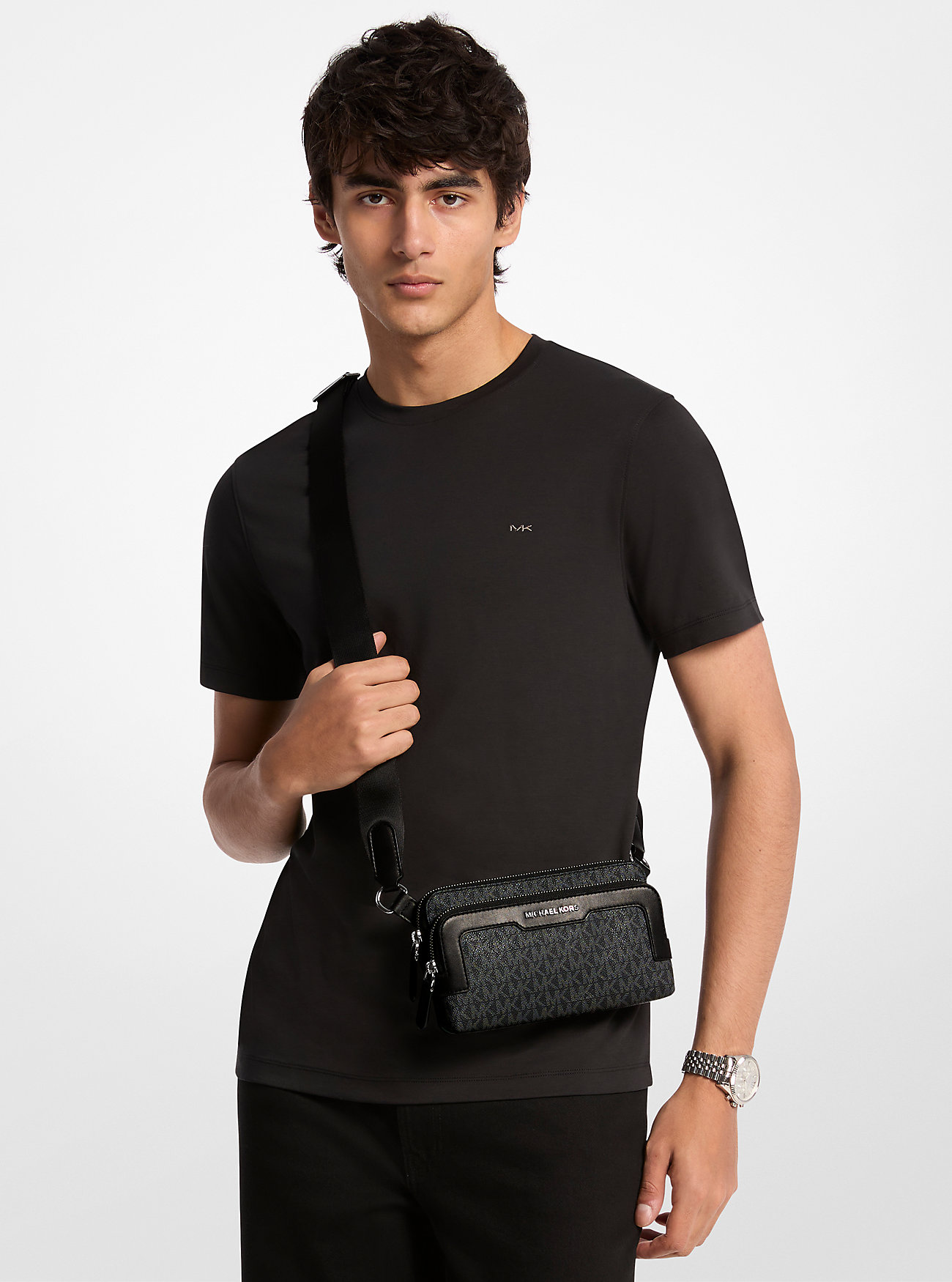 Hudson Signature Logo Crossbody Bag - BLACK