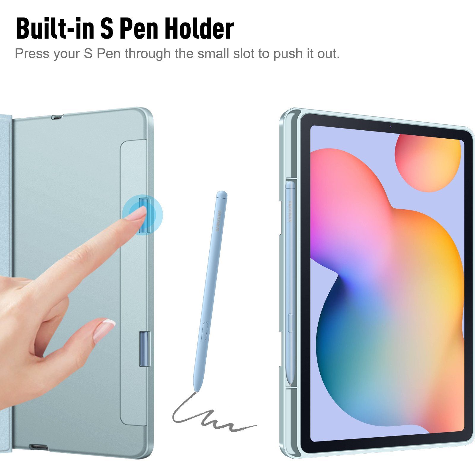 Fintie Tablet-Hülle Tastatur Hülle für Samsung Galaxy Tab S6 Lite 10.4 SM-P610/ P613/P615/P619 2022/2020 - Deutscher Tastatur mit Touchpad Magnetisch Abnehmbarer Keyboard