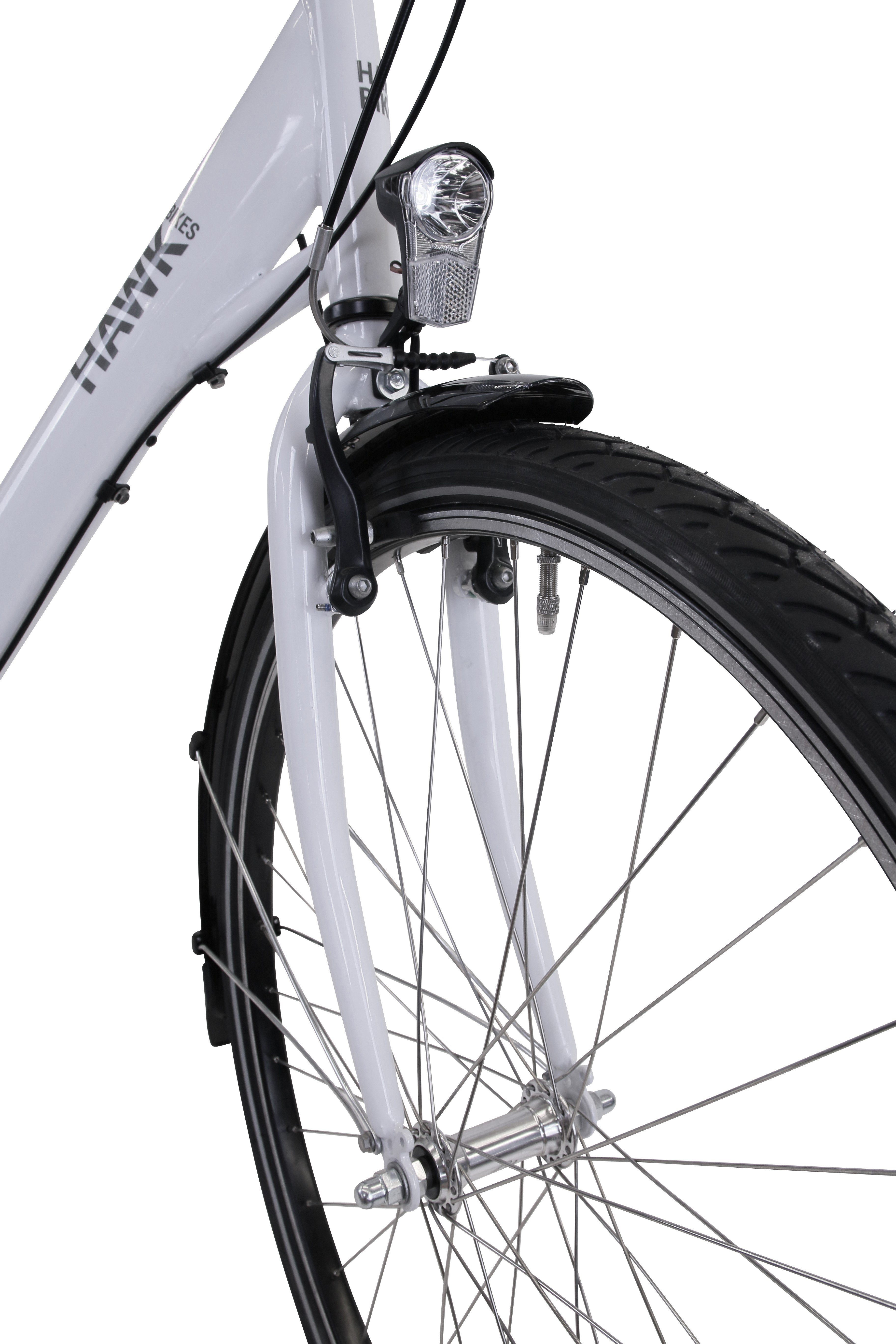 HAWK Bikes Cityrad HAWK City Wave Premium White, 3 Gang Shimano Nexus Schaltwerk