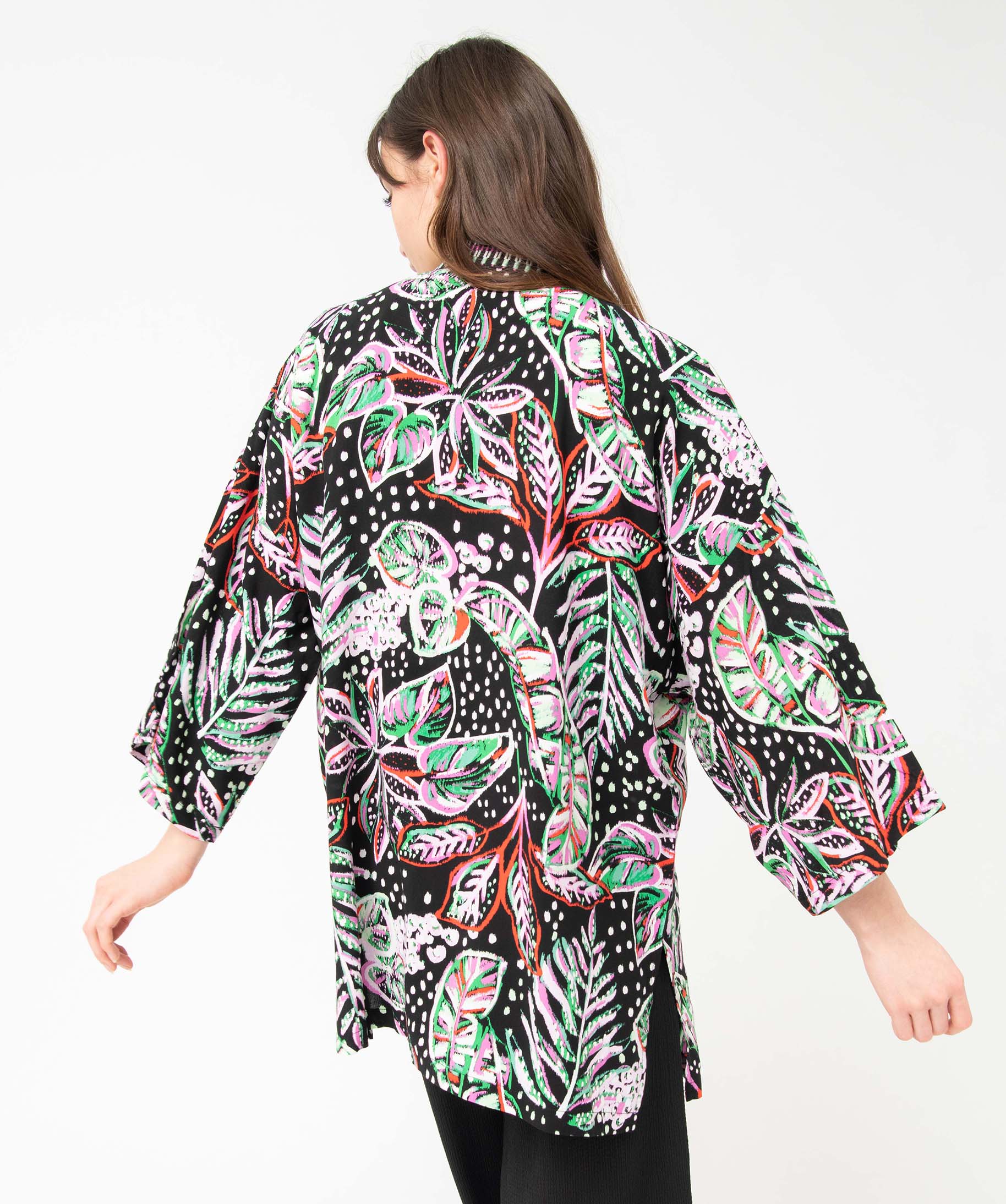 Veste femme fluide faon kimono à motifs exotiques imprime | GEMO