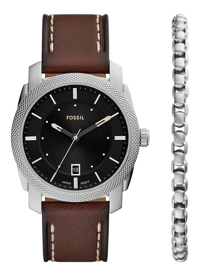 Ceas Fossil Machine cu curea, set de 2 (FS6081SET)