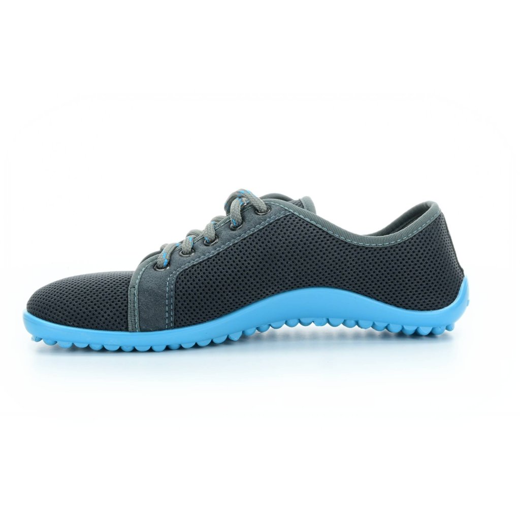 Leguano Aktiv anthrazit, blaue Sohle sportliche Barfußschuhe
