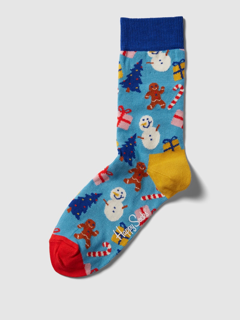 Socken mit Allover-Muster Modell 'Bring It on' in hellblau