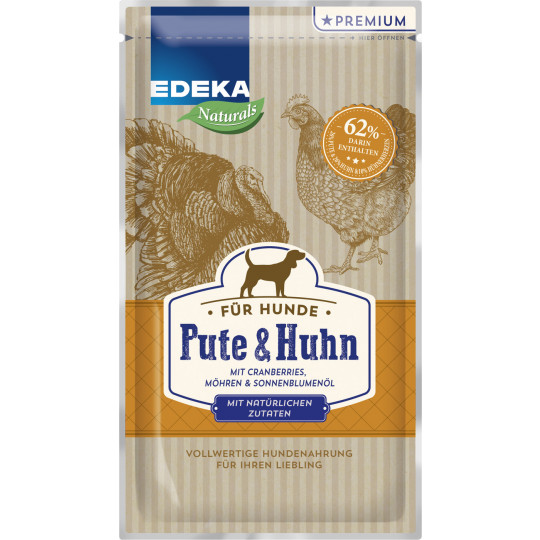 EDEKA Naturals für Hunde Pute & Huhn 125G