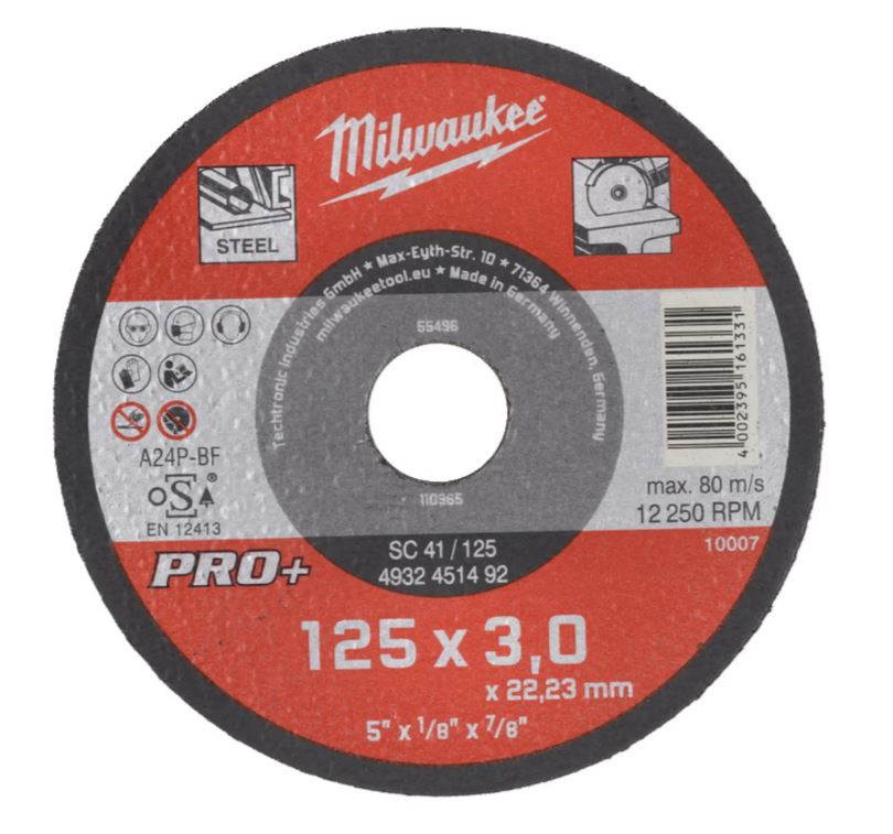 Milwaukee Zubehör 4932451491 Metalltrennscheibe SC41 115 x 3 mm PRO+ (1 Stück)
