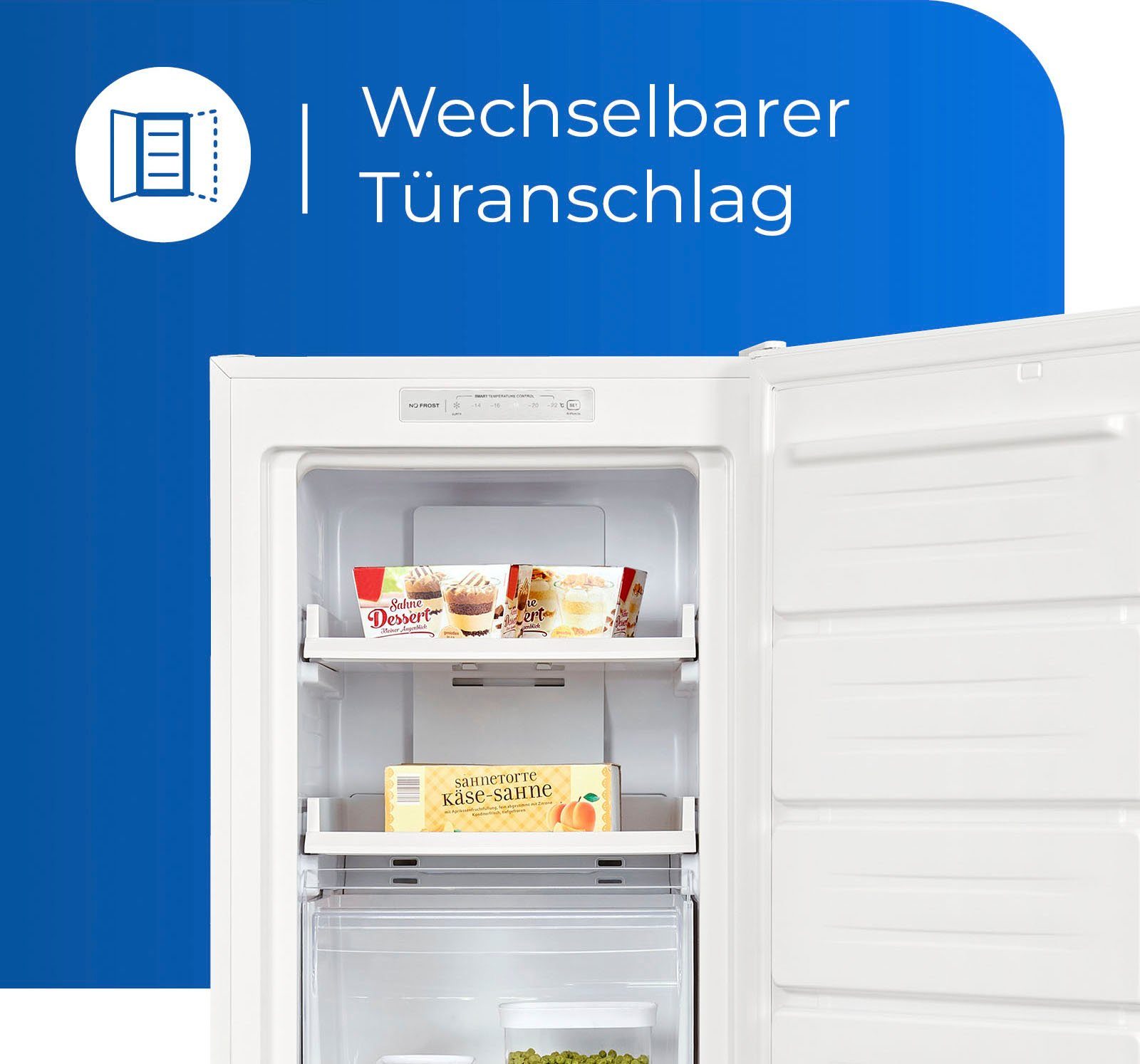 exquisit Gefrierschrank GS231-NF-H-040D weiss, 143 cm hoch, 54 cm breit