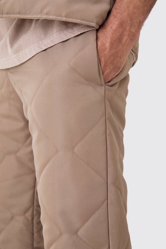 Gesteppte Hose mit geradem Bein