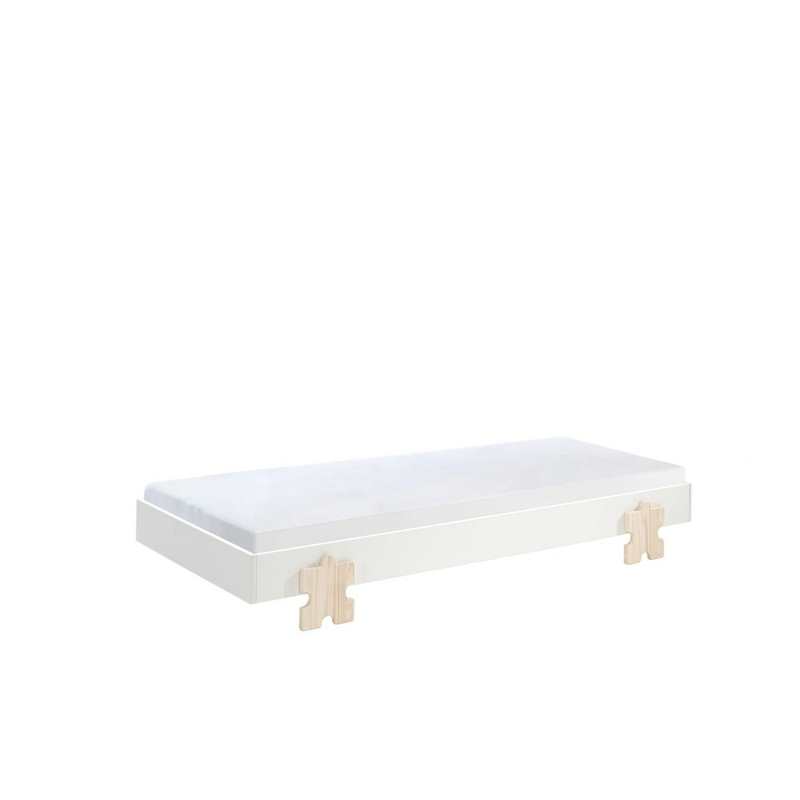 Lit empilable 90x200cm Modulo puzzle blanc