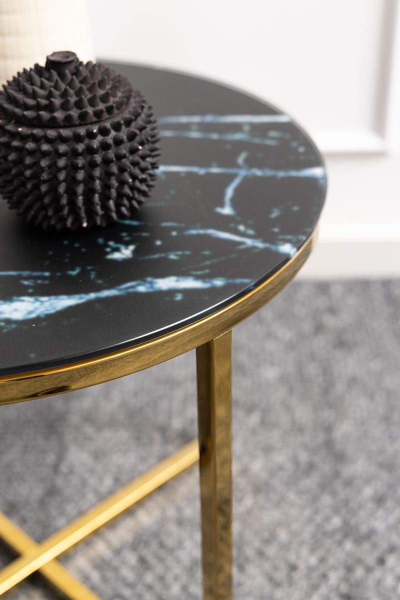 Couchtisch Alisma Schwarz Gold 50 cm