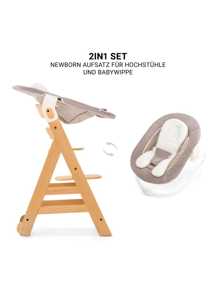 Hauck Beta Plus Natural 5-tlg. Newborn-Set - Hochstuhl   in beige,braun günstig kaufen onesize