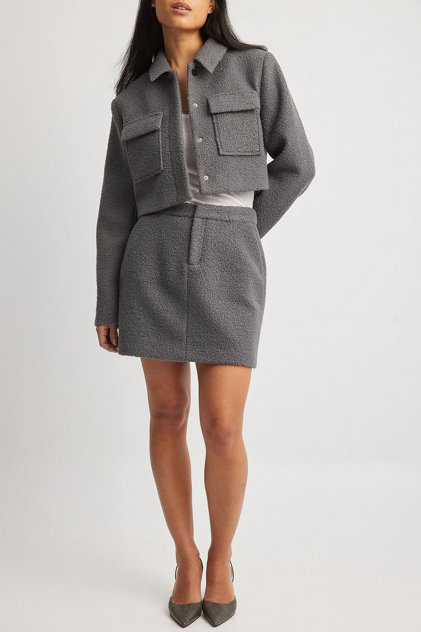 Structured High Waist Mini Skirt