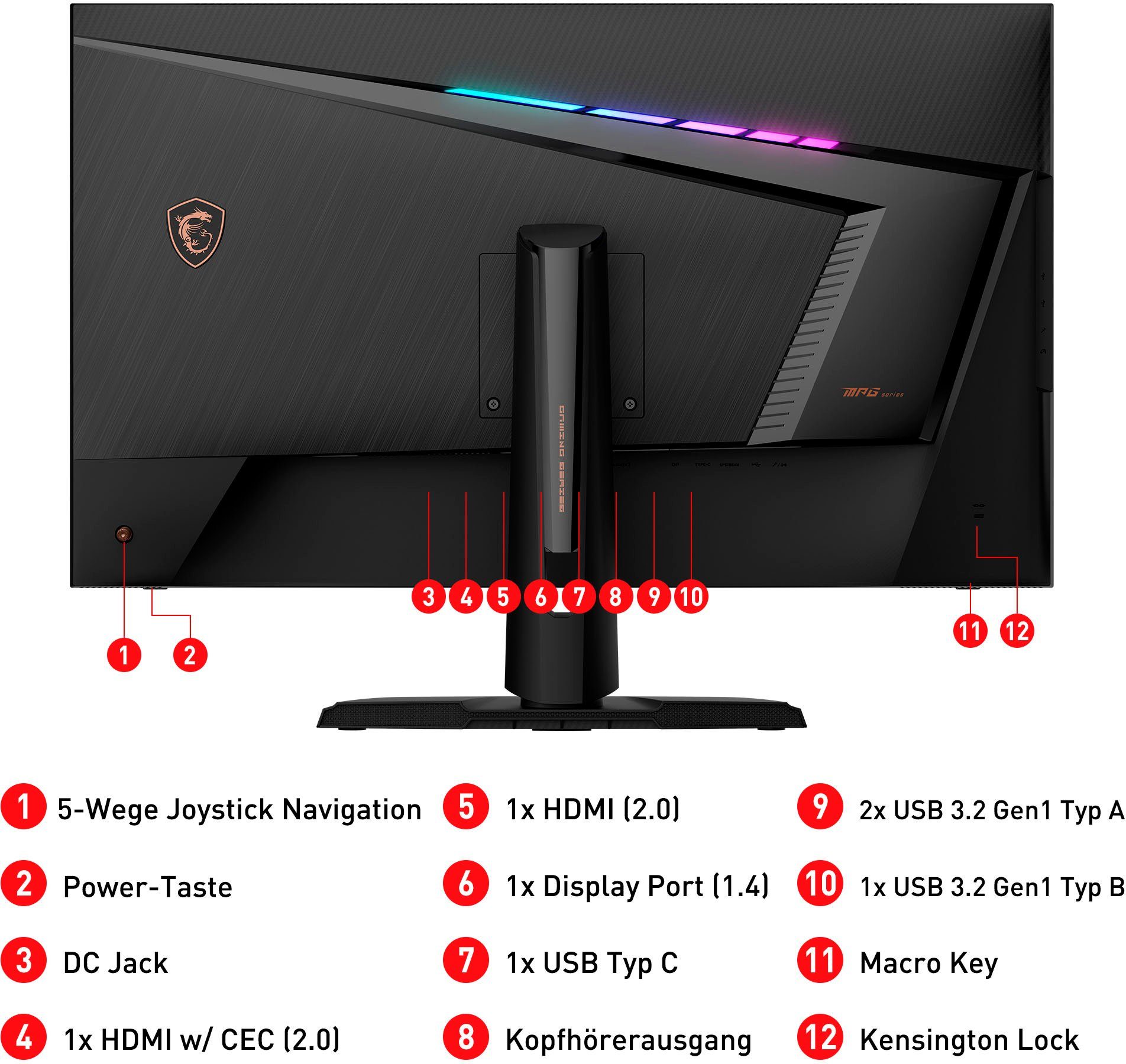MSI Optix MPG321QRFDE-QD Gaming-LED-Monitor (81,28 cm/32 