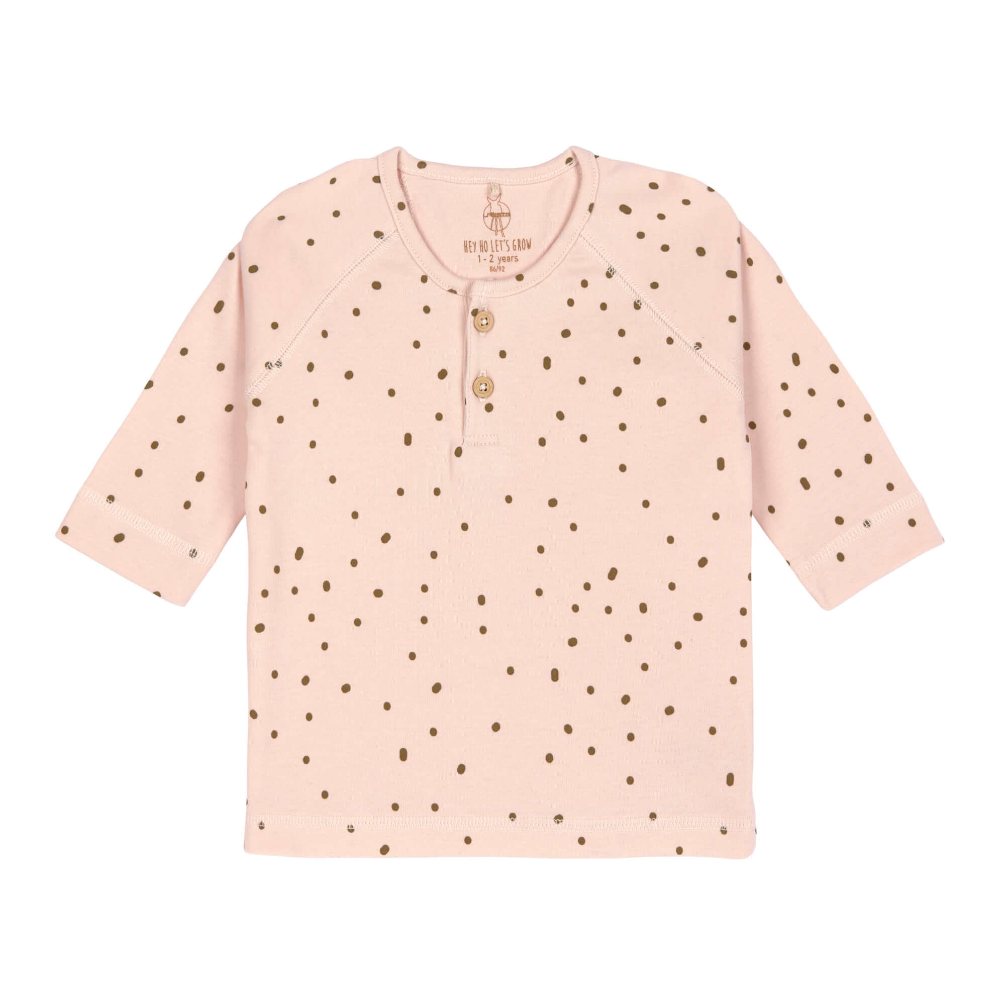 Baby Langarmshirt - Bio Baumwolle, Dots, Powder Pink