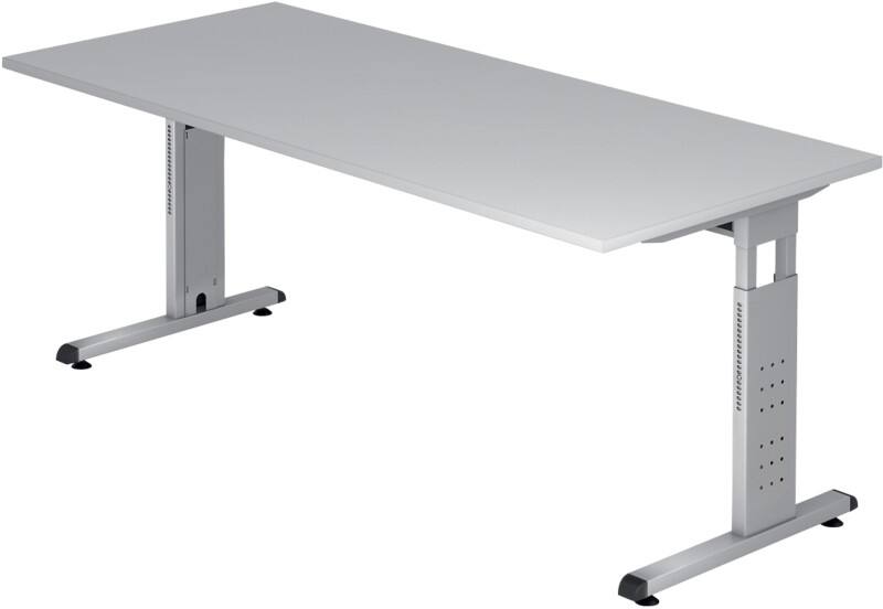 Hammerbacher Rechtecktisch VOS19/5 Grau 1.800 x 800 x 850 x 650 - 850 mm