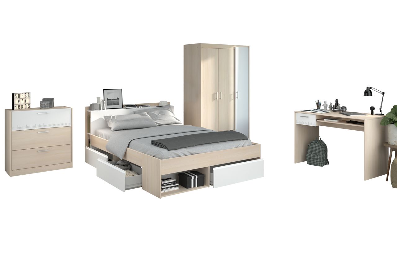 Parisot Schlafzimmer / Jugendzimmer, Most 75, 4-teilig, 140-ziger Bett