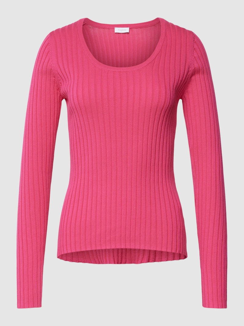 Longsleeve in Ripp-Optik in pink