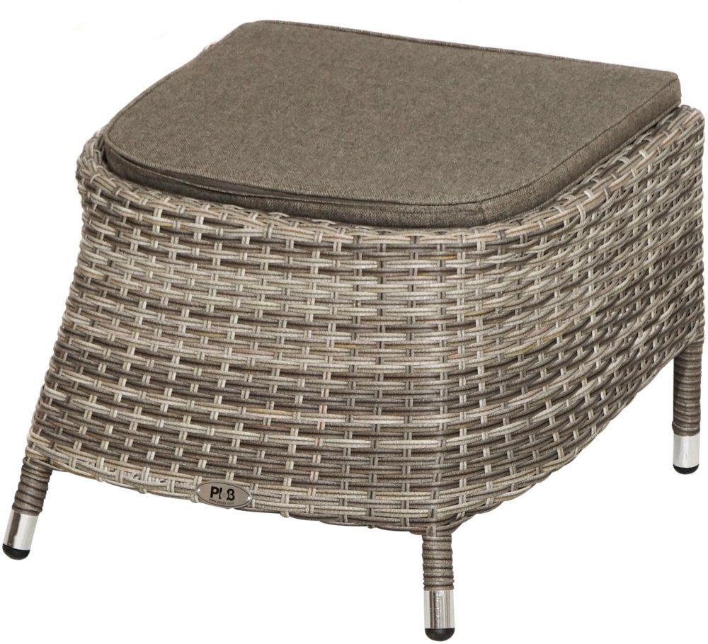 Ploß Gartenlounge-Hocker Ploß Nizza Fußhocker Geflecht inkl. Kissen (1)