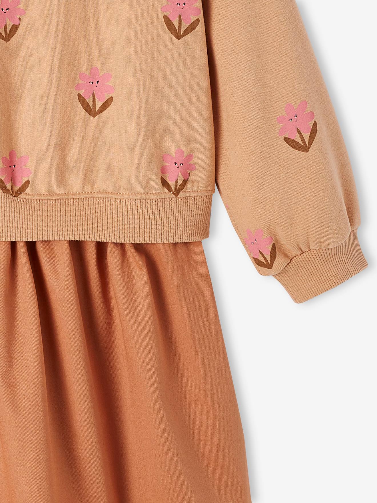 Vertbaudet Mädchen 2-in-1-Kleid - pfirsich