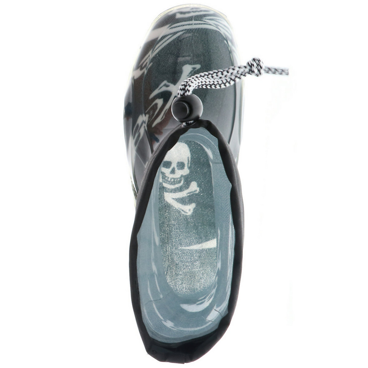 Kinder Mädchen Jungen wasserdichte Gummistiefel Regenschuhe Stiefelette Pirat Totenkopf schwarz/weiß