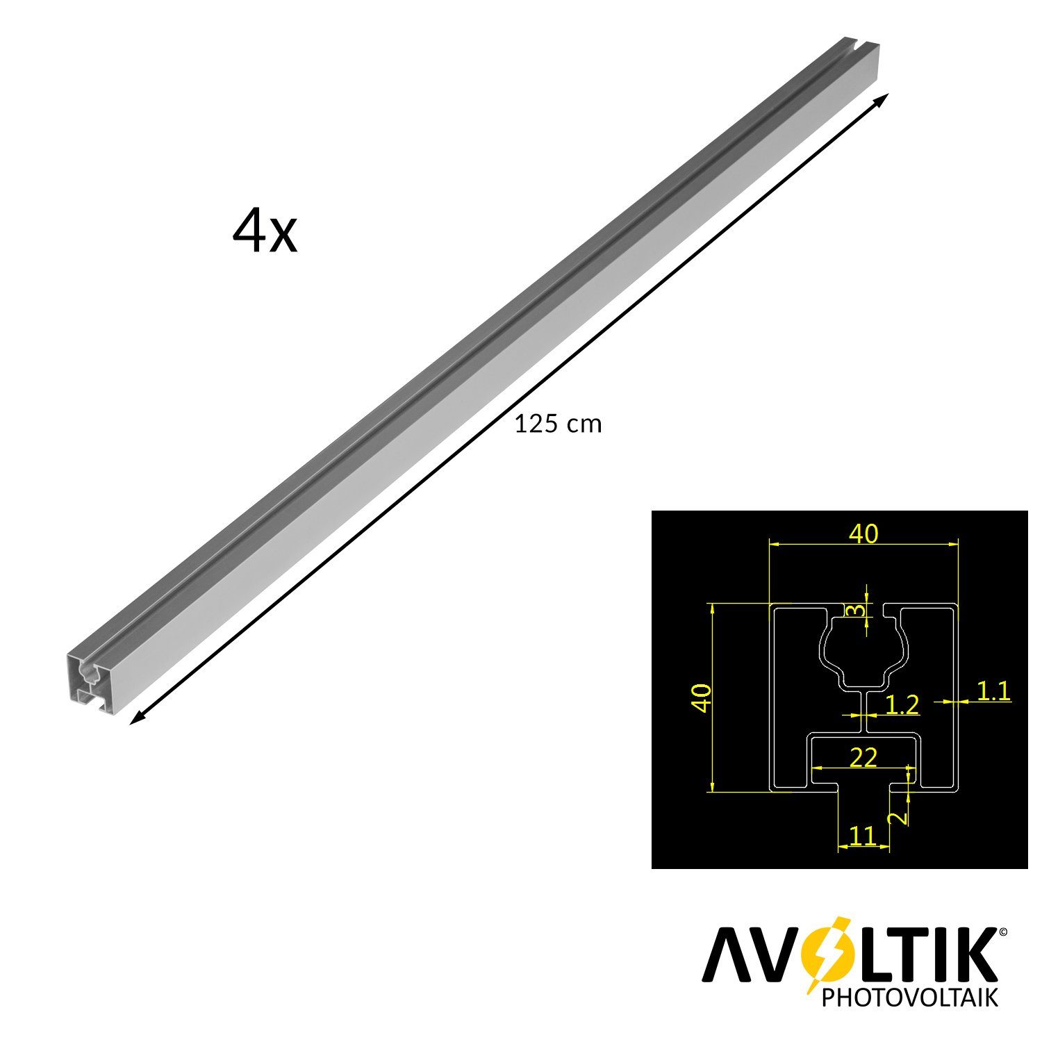 avoltik Solarmodul Solar-Halterung Ziegeldach Montageset Dach Befestigung f 2 Solarmodule