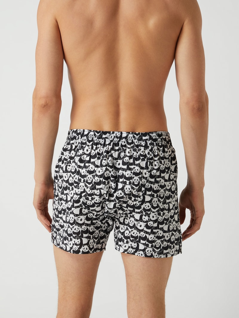 Boxershorts aus Baumwolle mit Allover-Muster in schwarz