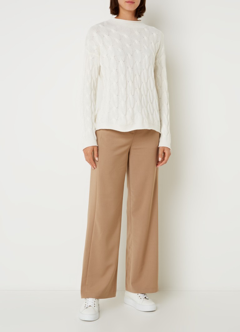 Maglione a collo alto Benetton a trecce in misto cashmere