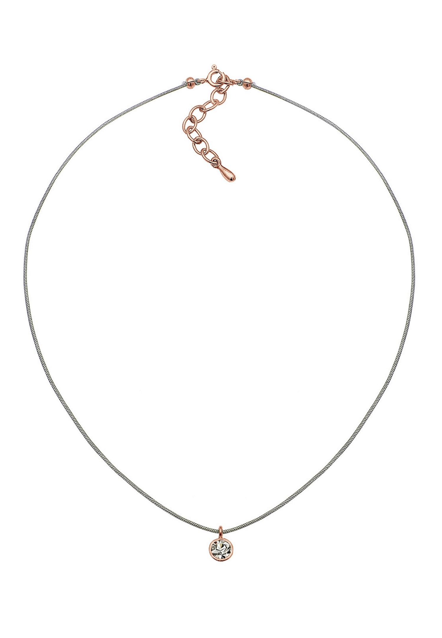 Elli Women's nylon choker with 925 sterling silver crystal
